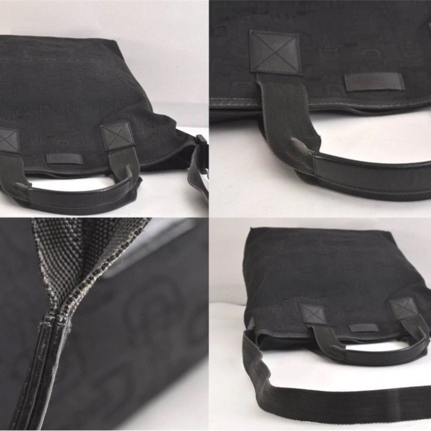 Gucci Horsebit Black Canvas Tote — Vintage Classic Style