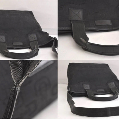 Gucci Horsebit Black Canvas Tote — Vintage Classic Style