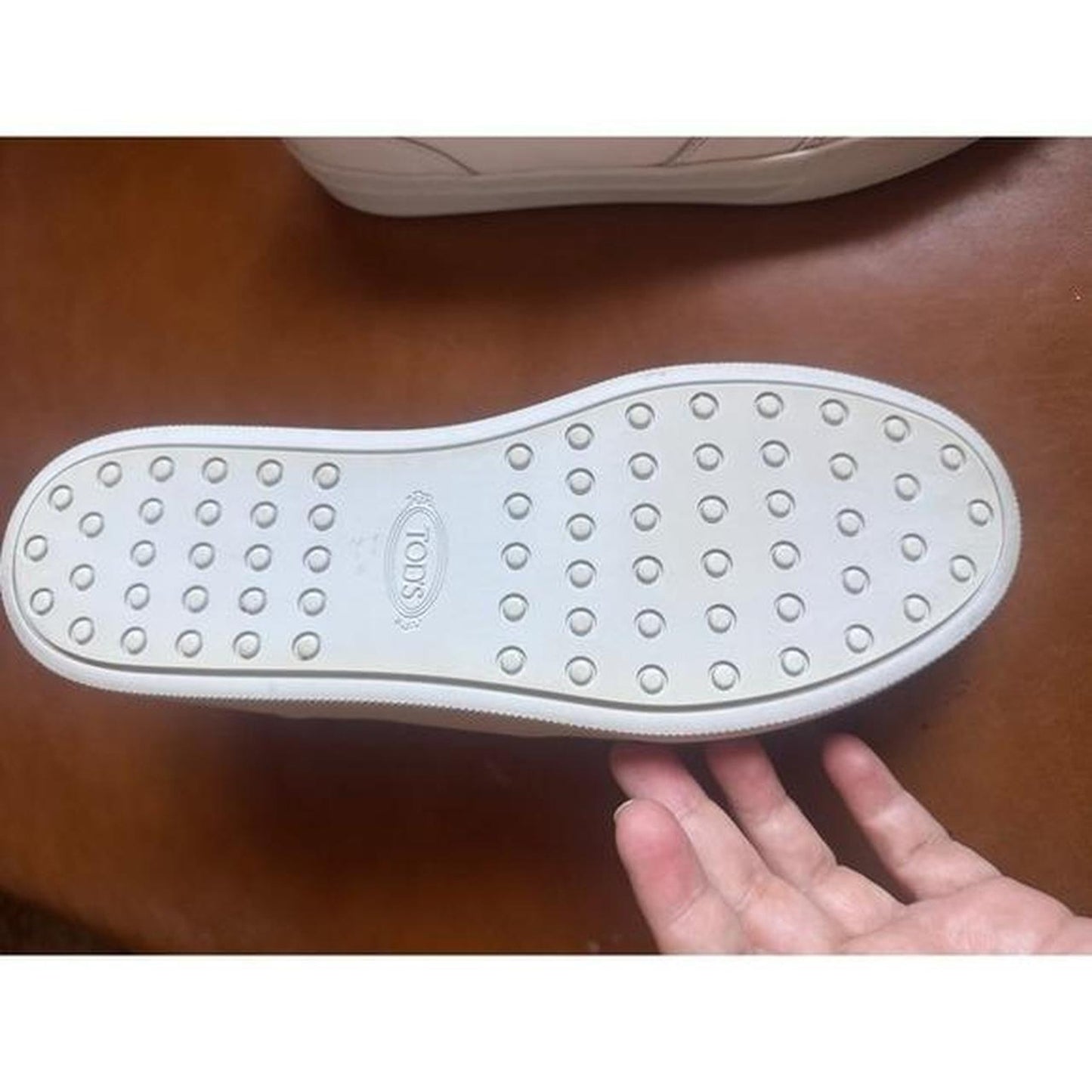 Tods white leather slip on