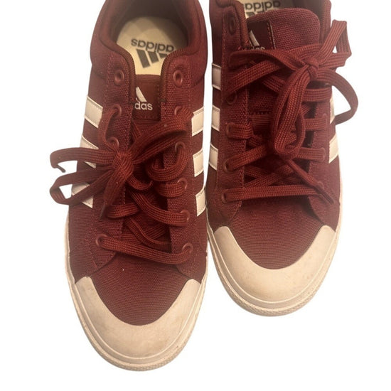 Adidas Maroon and White Sneakers Size 10
