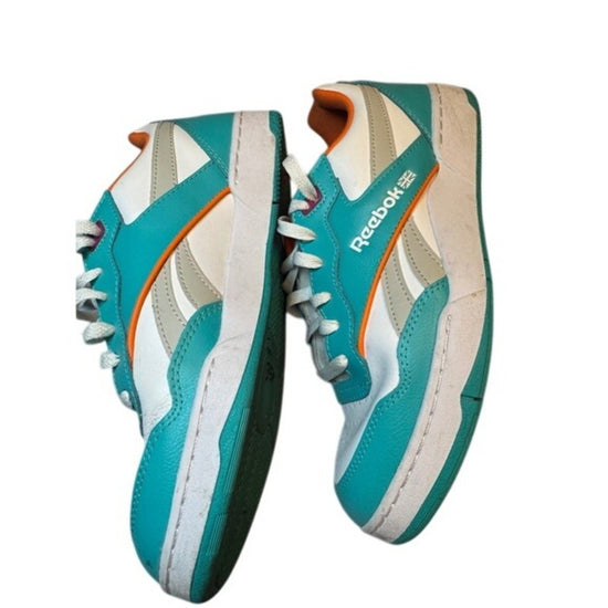 Reebok Court Peak Mens Size 8.5 White Teal Orange Purple Casual Shoes
