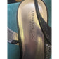 London Fog Collection Black Embellished Wedge Sandals Slingback Heels size 10
