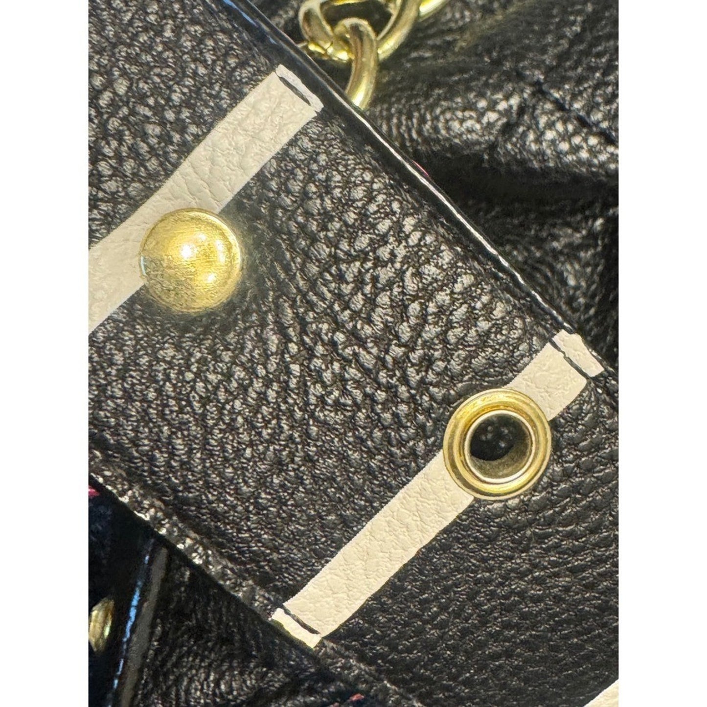 Betsey Johnson Black Quilted Belt Bag with Floral Detail Studded Strap NWT
