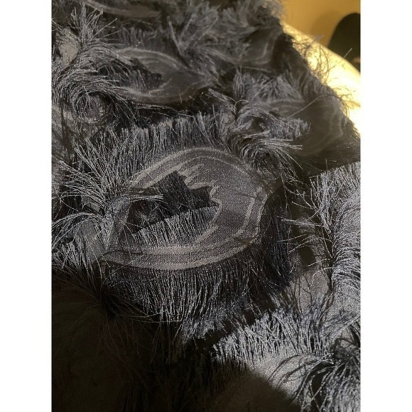 H&M Gold Label Navy Textured Rosette Faux-Fur Mini Skirt – Size 6