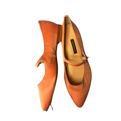 Margaux Mary Jane Flats Women 39 Coral Pink New Satin Pointed Toe Buckle