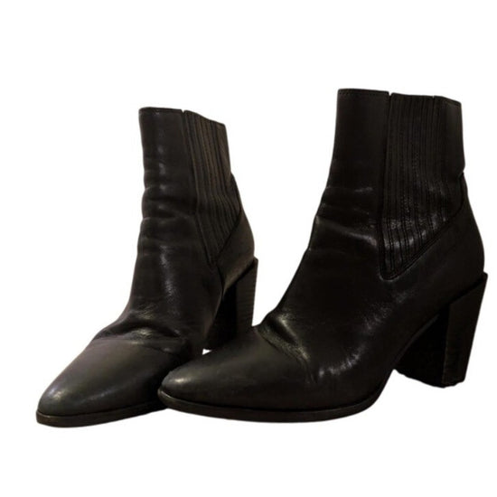 Rag & Bone black leather ankle boots, made in Italy, size 8/38.5.