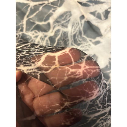 Alexander McQueen Sheer Black White Tree Print Scarf Gothic Dark Academia