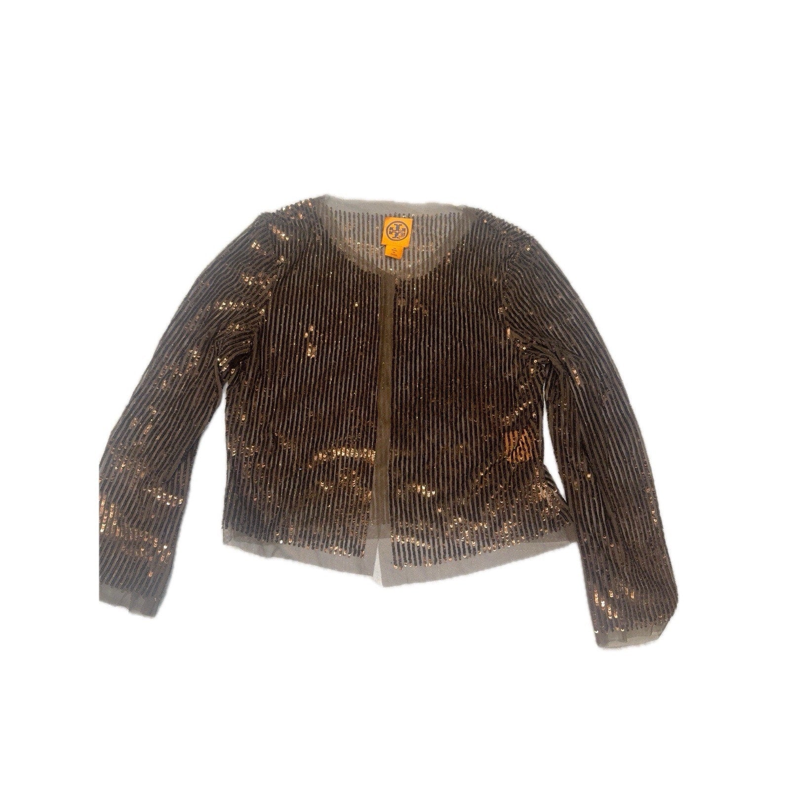 Tory Burch Black Sequin Jacket Cardigan XS Sparkle Evening Cocktail Par