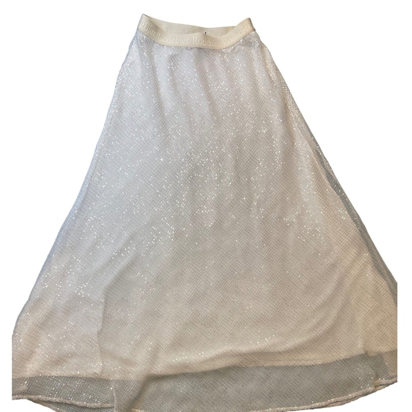 Rodebjer Larissia Sequin Maxi Skirt White Size S Polyester