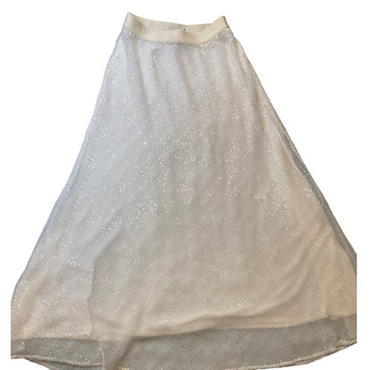 Rodebjer Larissia Sequin Maxi Skirt White Size S Polyester