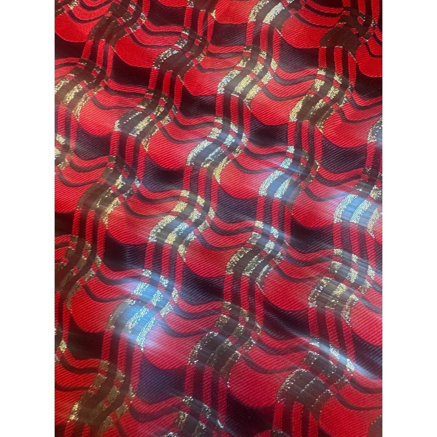 DVF Metallic Red Black Bodycon Dress Size 6