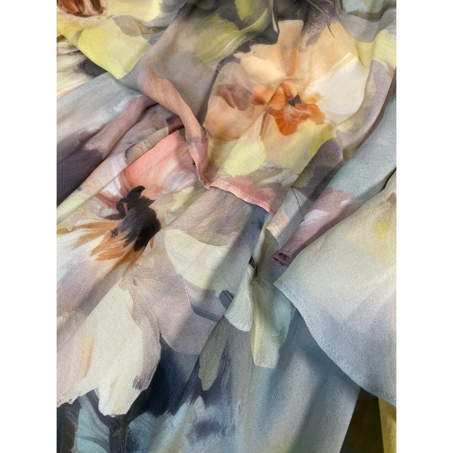 Other Stories Floral Tiered Ruffle Midi Dress M