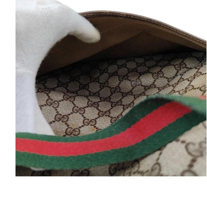 Authentic Vintage Gucci Monogram Canvas Tote Bag Red Green Stripe