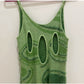 House of Sunny US 8 M Galaxy Hockney Dress Green Soft Sweater Maxi Cut Out