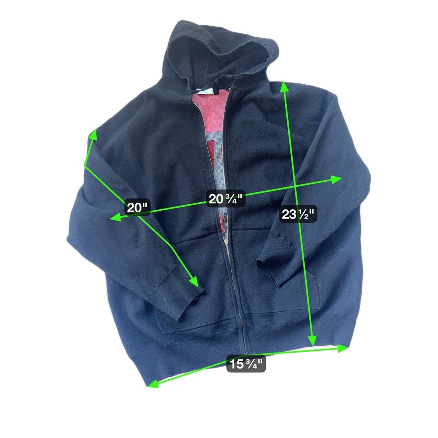 Sandro Paris "LOVE" Reversible Graphic Hoodie – Navy & Red (Unisex M)