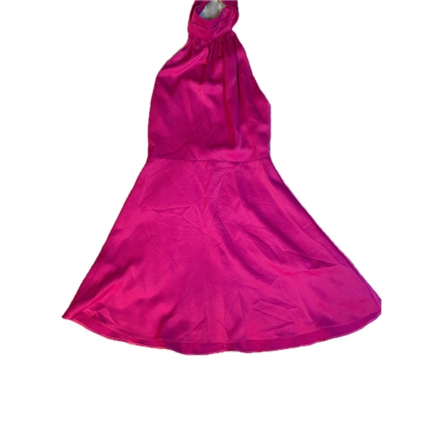 Lulus Hot Pink Halter Neck Fit Flare Mini Dress Size Small