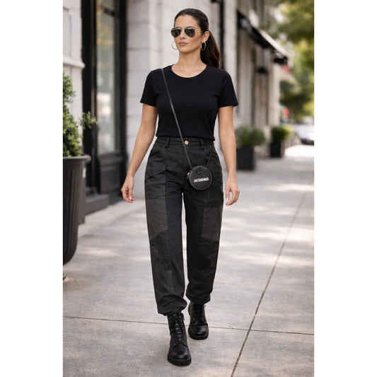 Proenza Schouler Black Patchwork Cargo Pants Size 4