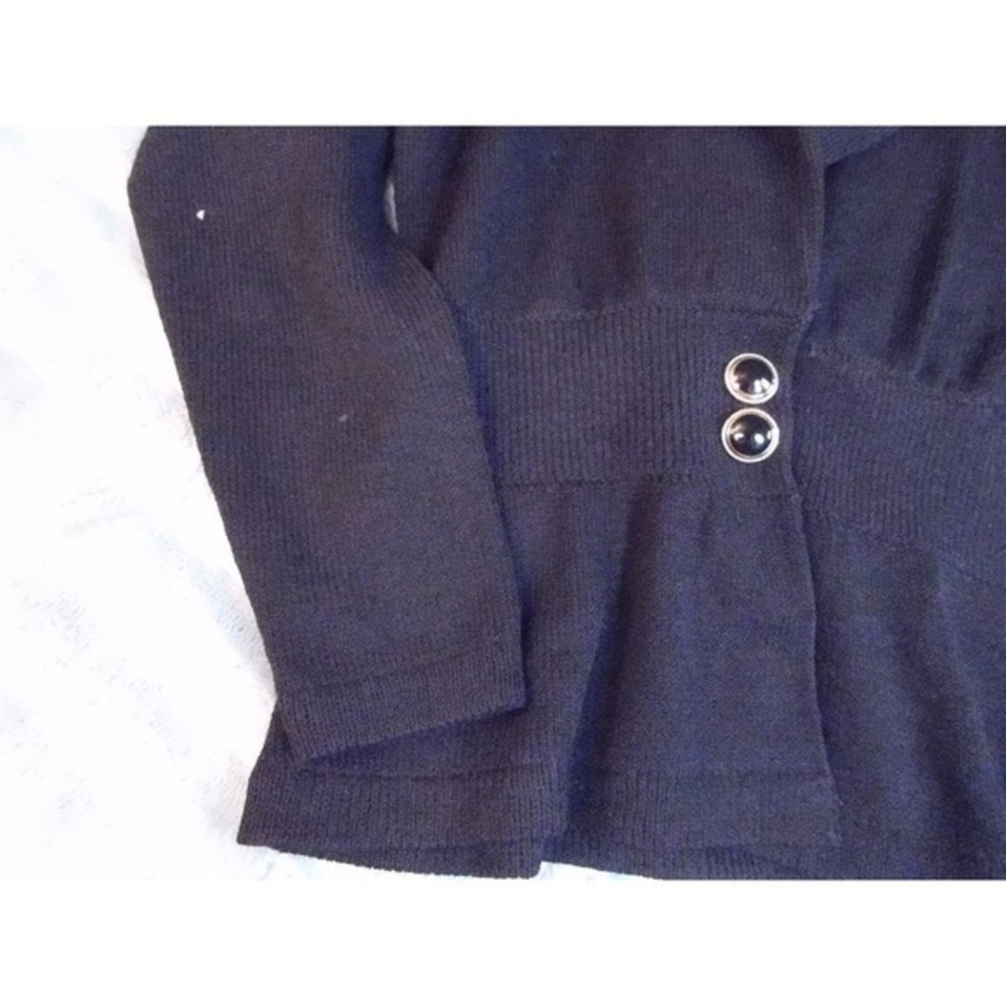 St John For Neiman Marcus Black Knit Cardigan Jacket& Skirt Set Two Piece size 4