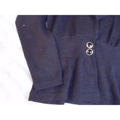 St John For Neiman Marcus Black Knit Cardigan Jacket& Skirt Set Two Piece size 4