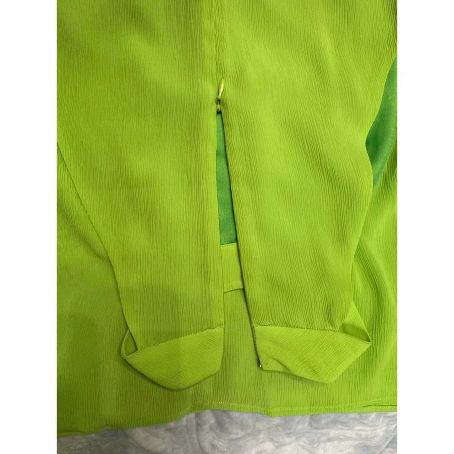 STAUD Women's Lime Green Halter Mini Dress Ruched Fitted Sleeveless Party size 4