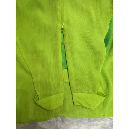 STAUD Women's Lime Green Halter Mini Dress Ruched Fitted Sleeveless Party size 4