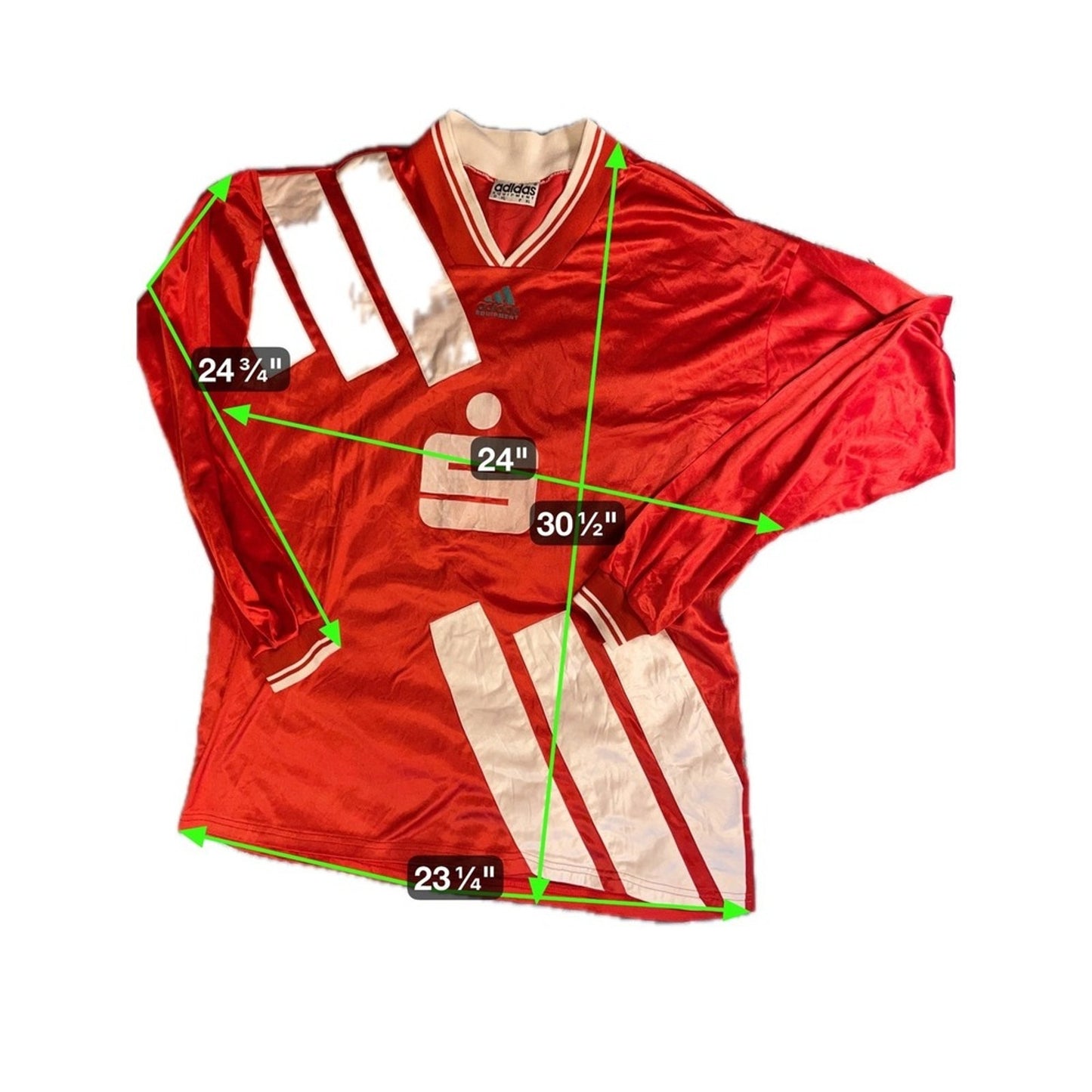 Adidas Equipment Red Long Sleeve Soccer Jersey 9 Retro Sportswear XL