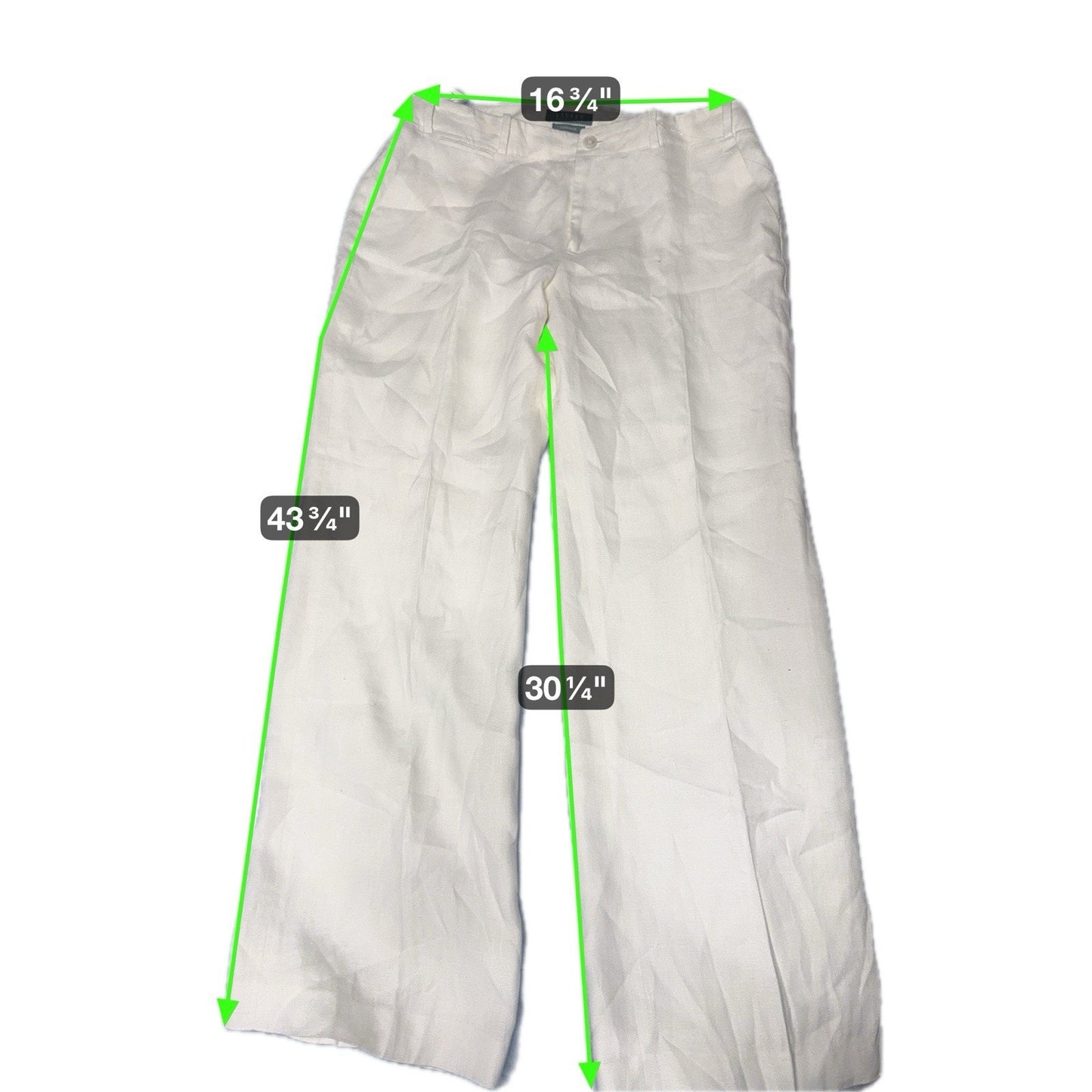 Lauren Ralph Lauren Sanderson Linen Pants Women’s 12 Wide Leg White Resort