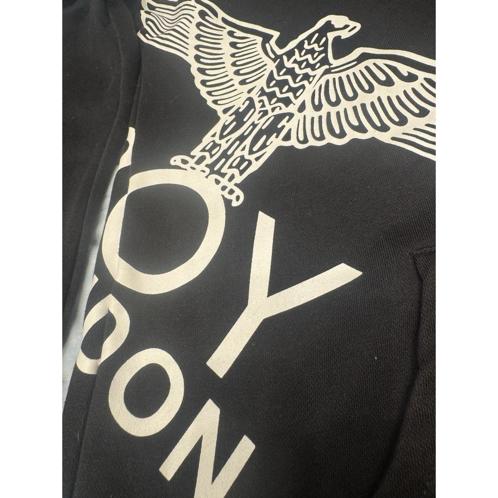 BOY London Black Zip-Up Hoodie Sweatshirt 2XL Eagle Logo Streetwear UK