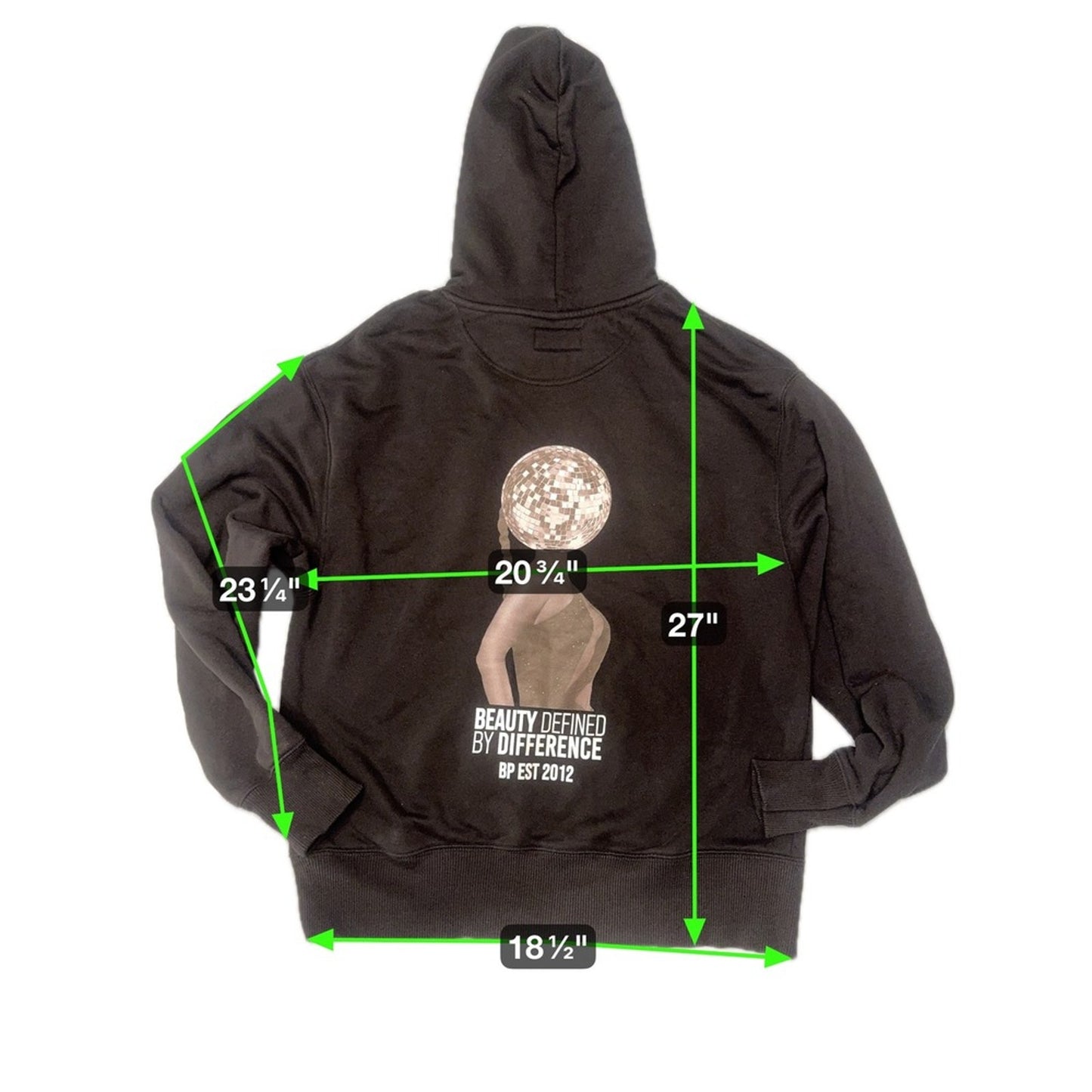 BPerfect Beauty Defined By Difference Graphic Hoodie Black Size M Streetwear