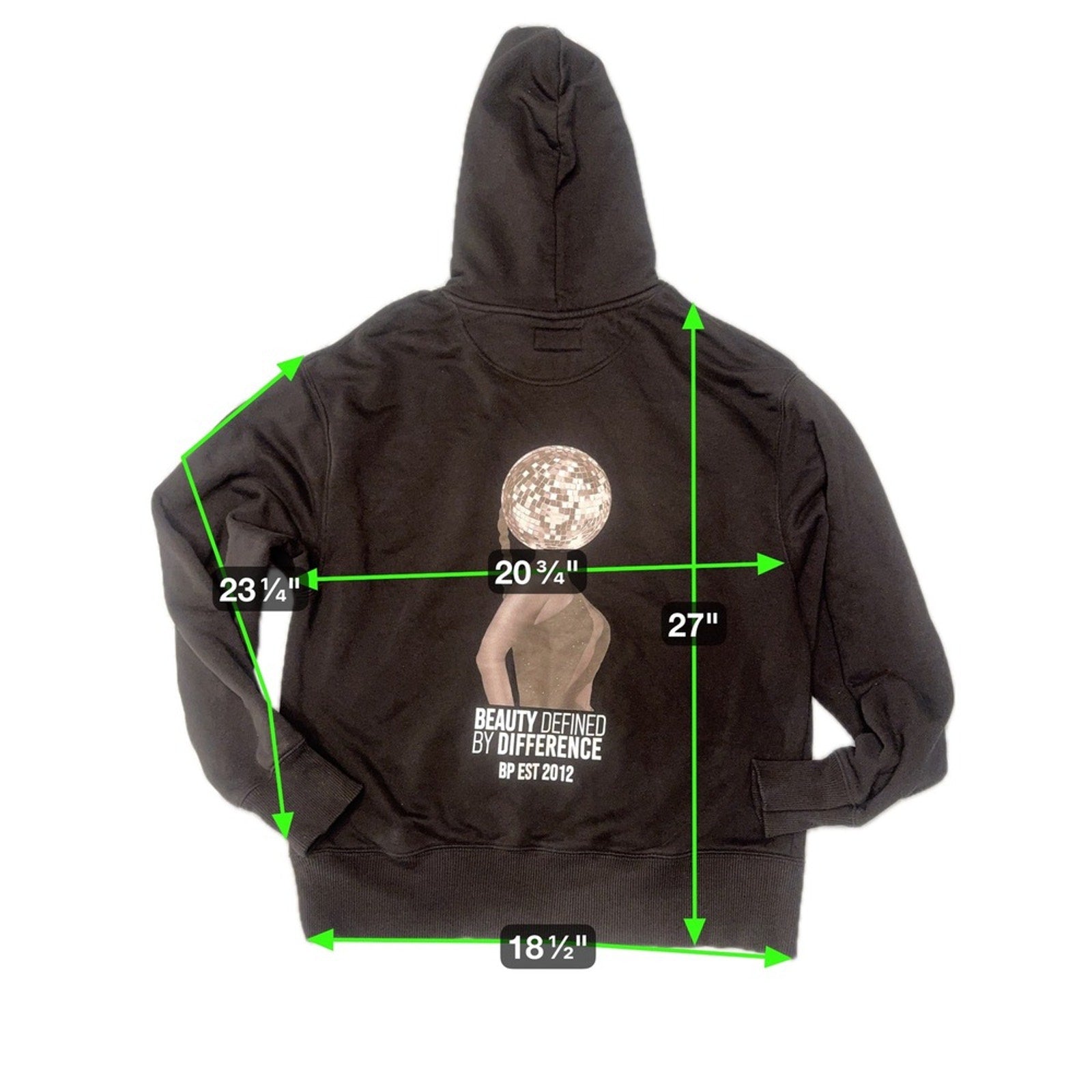 BPerfect Beauty Defined By Difference Graphic Hoodie Black Size M Streetwear