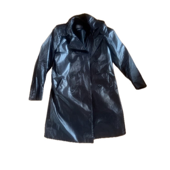 Alexander McQueen Black Faux Leather Trench Coat Made in Italy Size 48 M / Fem L