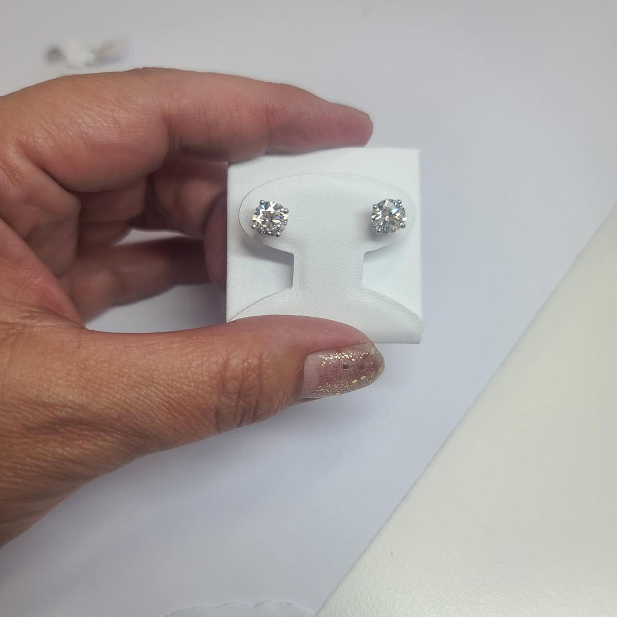 2.08 CTW IGI Certified Lab Grown Diamond Stud Earrings D VS1 14K Gold