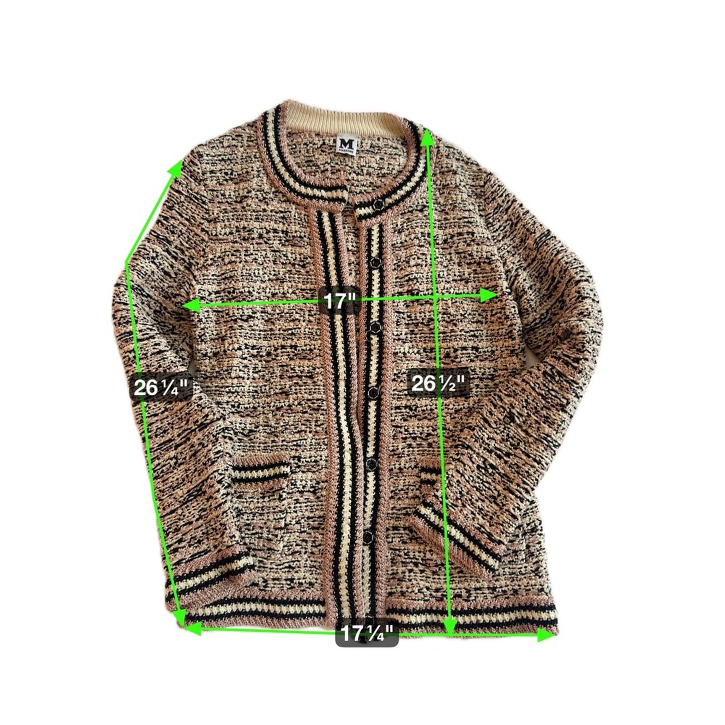 Missoni Mare Knit Cardigan Jacket – Multicolor Bouclé – Size S (IT 40)