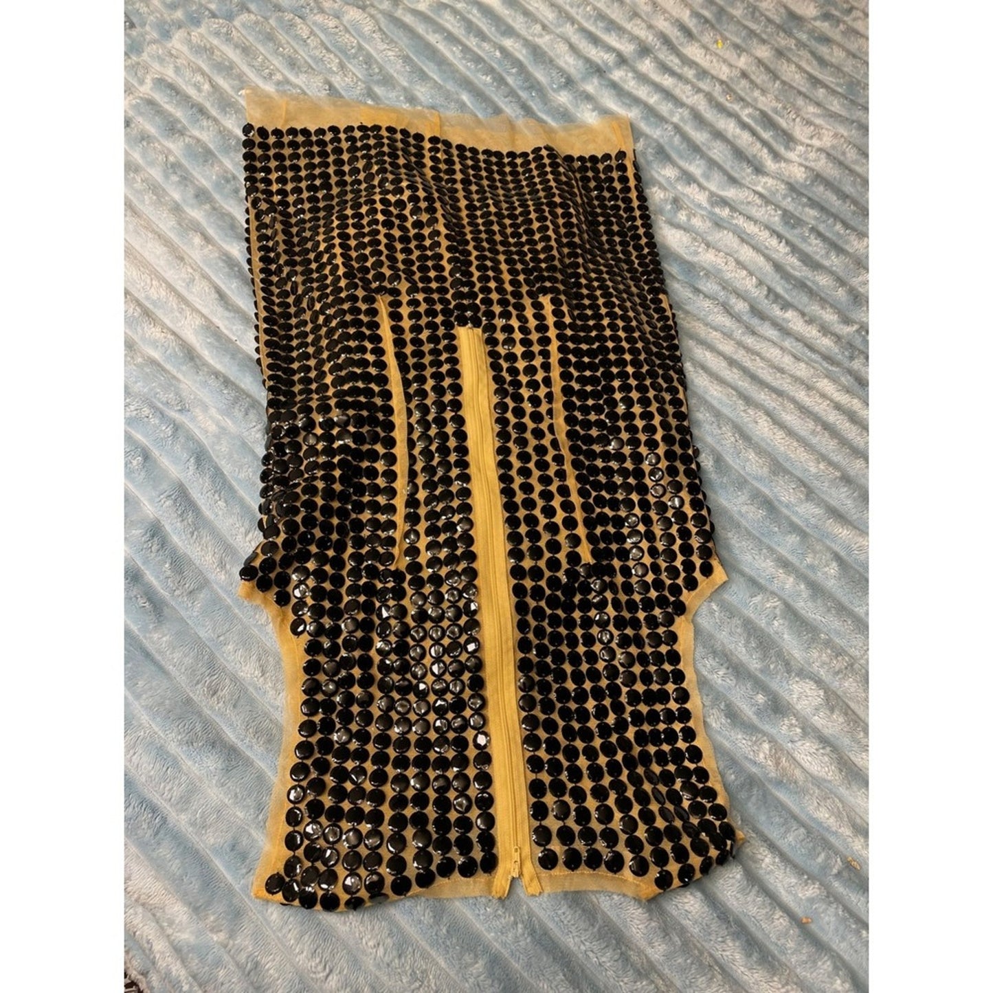 H&M Studio Black Sequin Mesh Sheer Sleeveless Mini Dress size 6