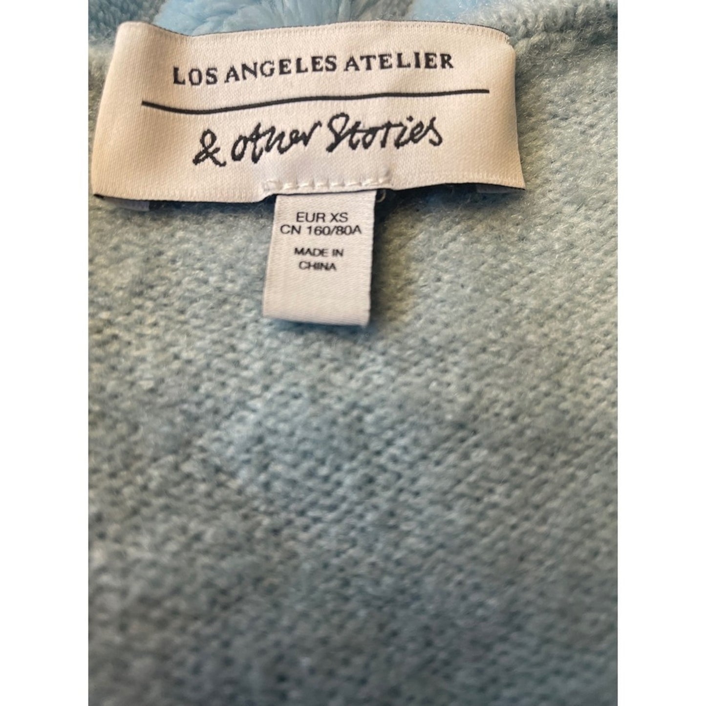AND OTHER STORIES Los Angeles Atelier Wrap Cardigan Sweater Baby Blue XS