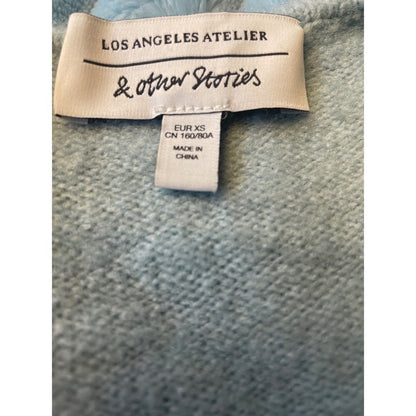 AND OTHER STORIES Los Angeles Atelier Wrap Cardigan Sweater Baby Blue XS
