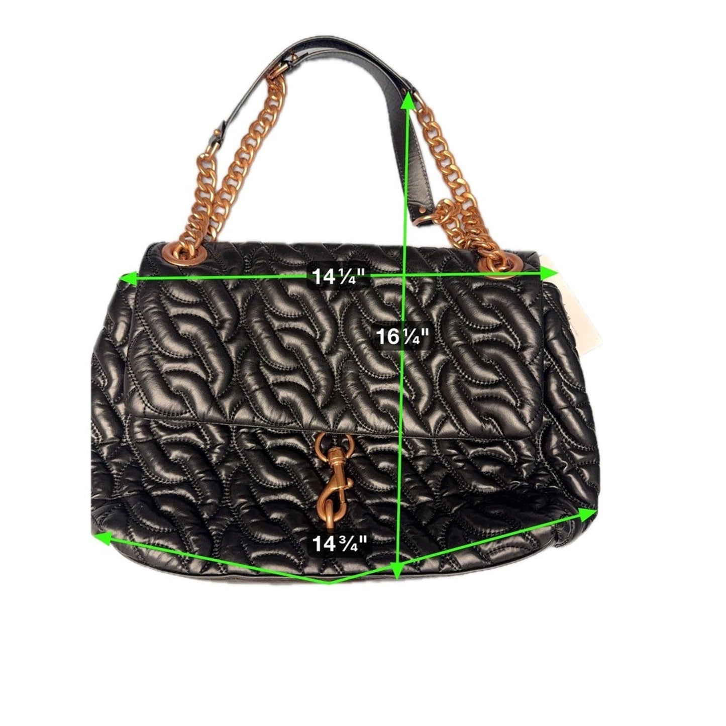 Rebecca Minkoff Black Quilted Leather Shoulder Bag Chain Strap Purse