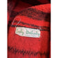 Vintage Emily Wetherby Wool Cape Red Black Plaid Made in France Scalloped Hem L
