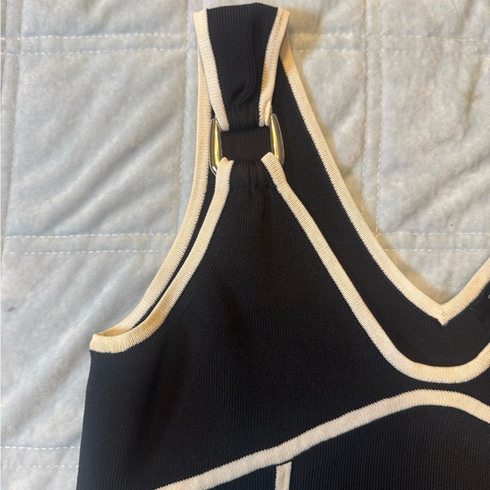 BCBGMaxAzria Black Dress  with White Accents