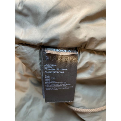 ALLSAINTS Olive Green Nylon Bomber Coat  With Multiple Zippers Size Small