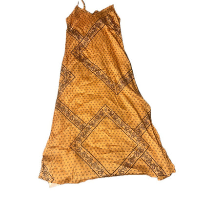 BETSEY JOHNSON Bohemian Paisley Print Maxi Yellow  Strap Sundress size S