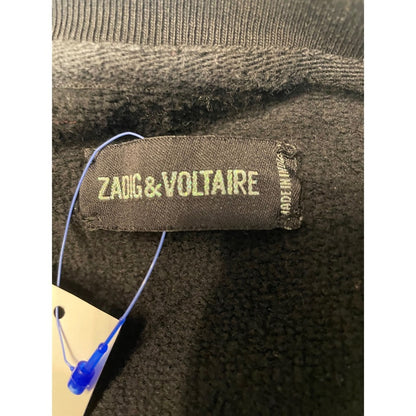 ZADIG&VOLTAIRE Skull Black Sweatshirt  Gold Embellishment Raglan Sleeve Size S