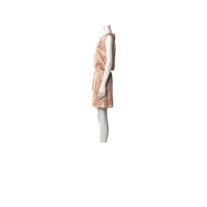 Zadig & Voltaire Crew Neck Mini Dress Beige Sleeveless Silk Blend Size M