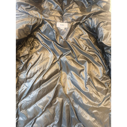 Helmut Lang Gray Down Puffer Jacket with Hood Asymmetrical Zip Womens Small S