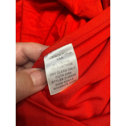 Trina Turk Dress Size 0 Red Sleeveless One Shoulder Party Cocktail Fitted