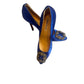 Manolo Blahnik Blue Satin Hangisi Crystal Embellished Pumps Size 41