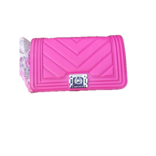 Badgley mischka hot pink quilted