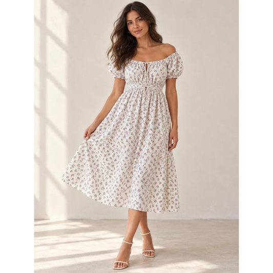 DÔEN Sarria Atticus Floral Smocked Midi Dress NWT Women's M