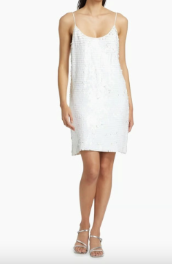 L’AGENCE White Sequin Mini Dress – Size 4 – Retails $595