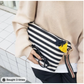 Striped Canvas Cosmetic Pouch